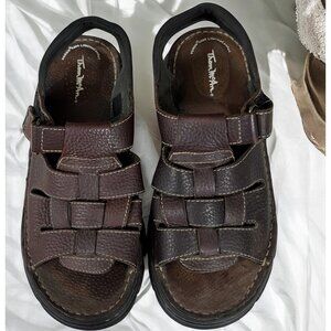 Vintage 90s‎ Tom McCann Brown Leather Chunky Fisherman Festival Sandals Size 11